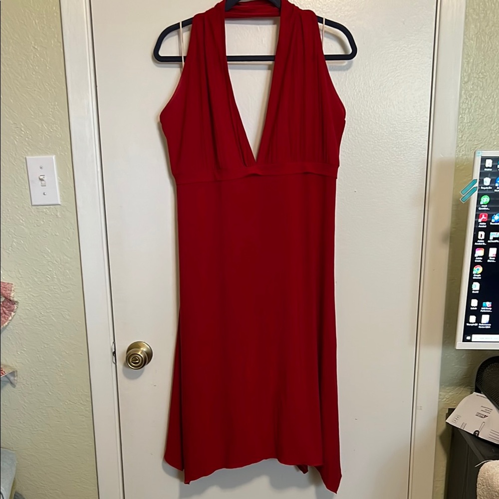 Red Sheath Halter Cocktail Dress